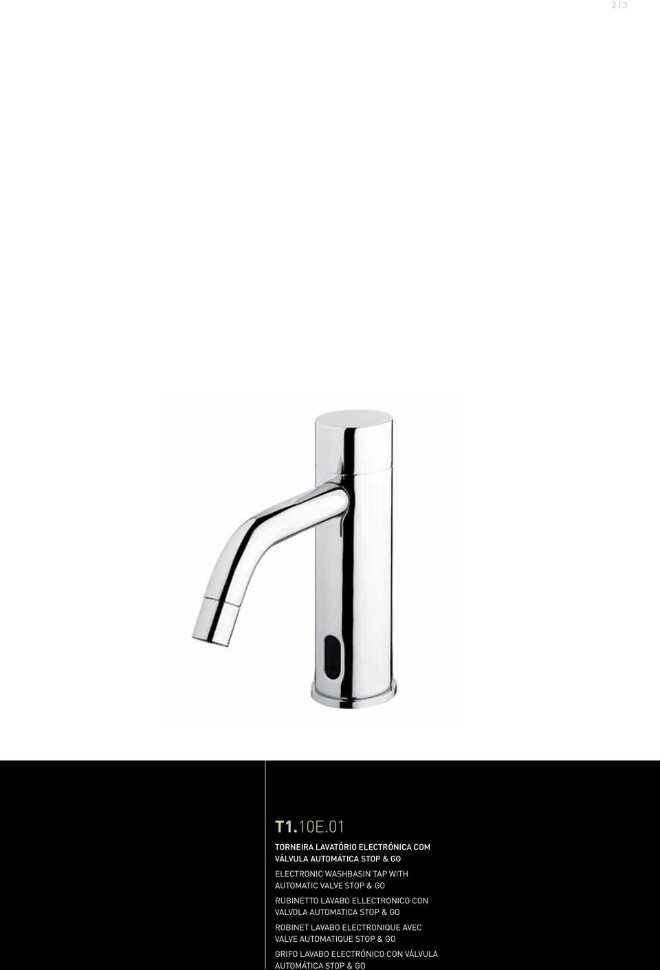 WASHBASIN TAP WITH AUTOMATIC VALVE STOP & GO RUBINETTO LAVABO ELLECTRONICO CON