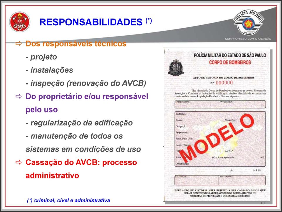 regularização da edificação - manutenção de todos os sistemas em condições de