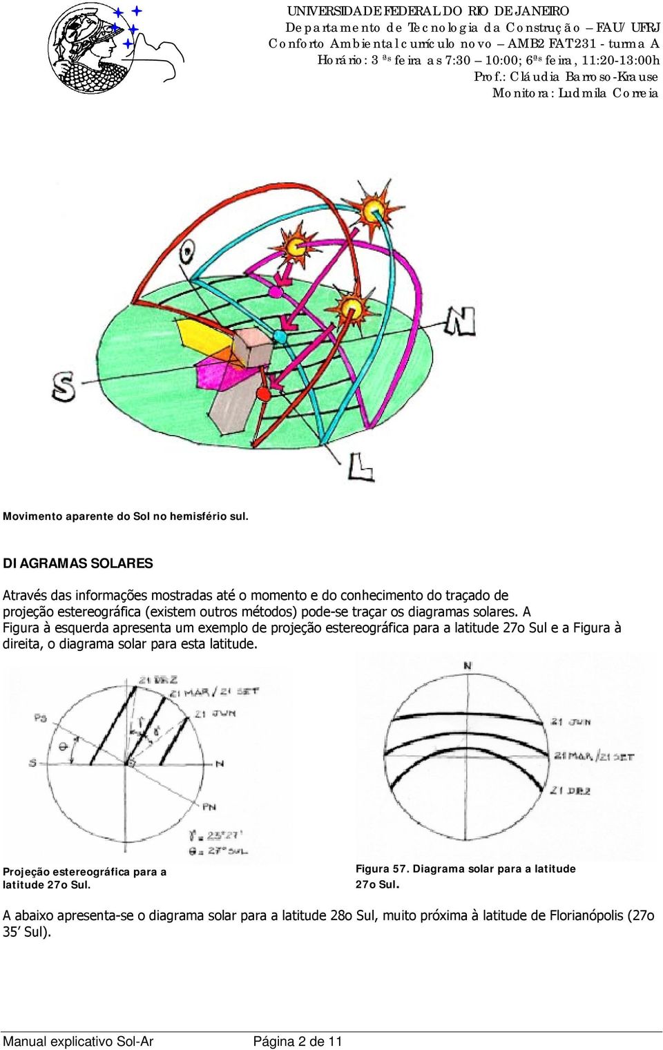 traçar os diagramas solares.