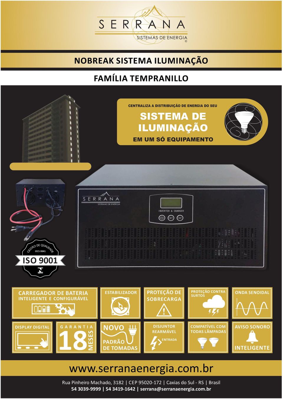 ESTABILIZADOR SOBRECARGA PROTEÇÃO CONTRA SURTOS ONDA SENOIDAL DISPLAY DIGITAL G A R A N T I