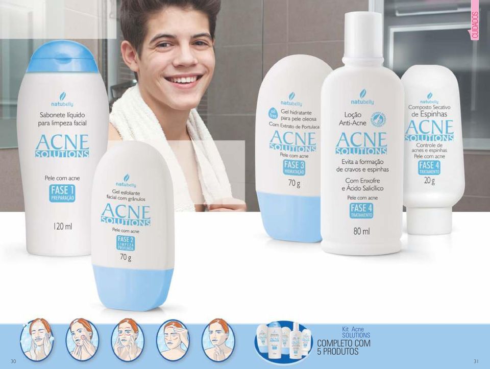 CUIDADOS Tratamento eficaz para peles oleosas e acneicas. Principalmente as dos jovens e adolescentes. 1142 Sabonete Líquido para Limp.