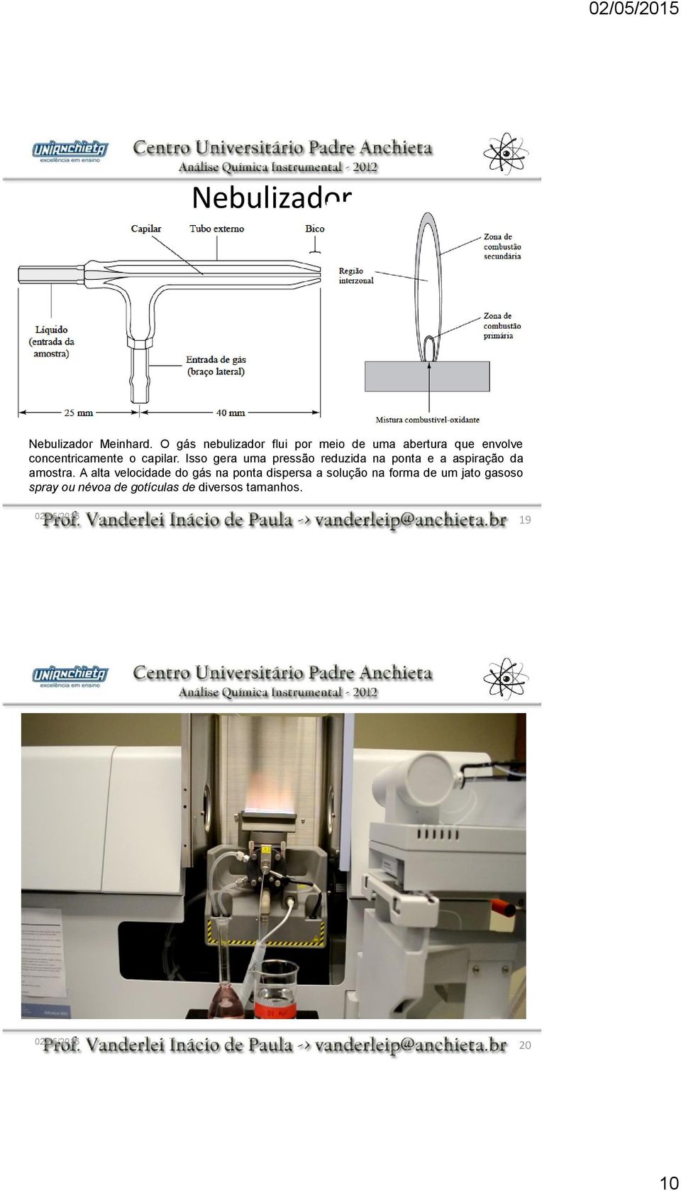 capilar. Isso gera uma pressão reduzida na ponta e a aspiração da amostra.