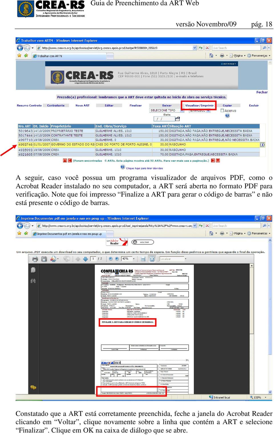 será aberta no formato PDF para verificação.