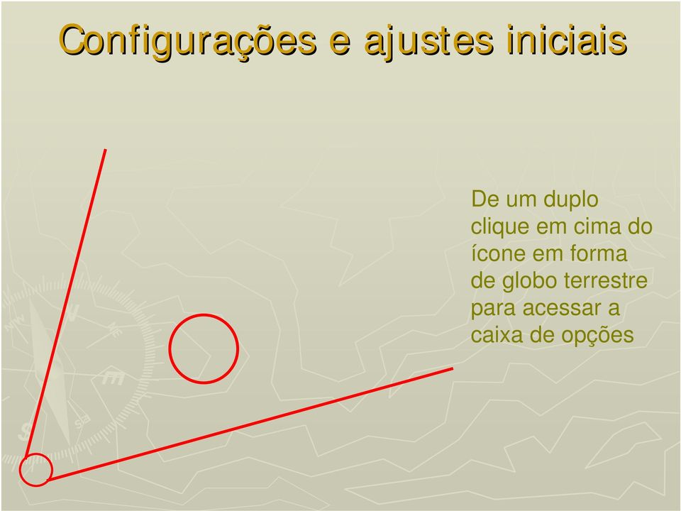 cima do ícone em forma de globo