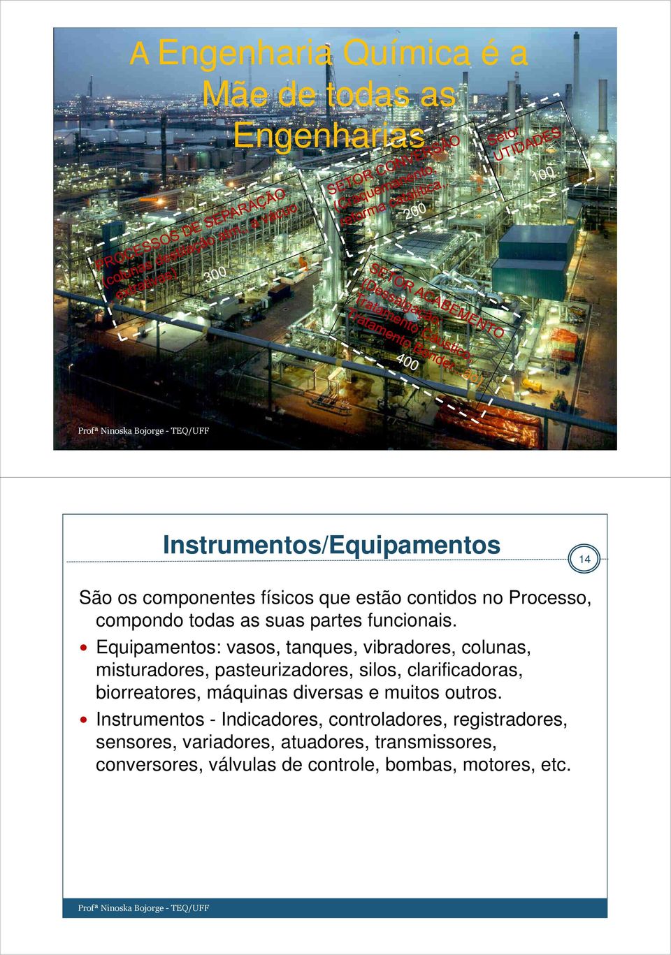 Equipamentos: vasos, tanques, vibradores, colunas, misturadores, pasteurizadores, silos, clarificadoras, biorreatores, máquinas