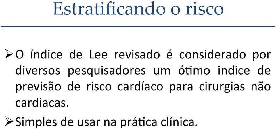 indice de previsão de risco cardíaco para