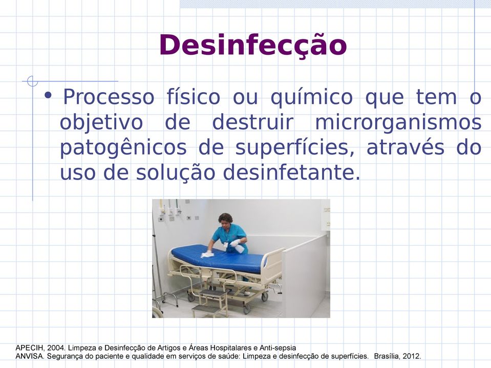 Limpeza e Desinfecção de Artigos e Áreas Hospitalares e Anti-sepsia ANVISA.