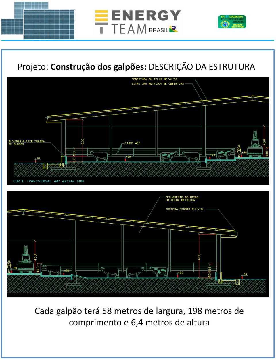 terá 58 metros de largura, 198