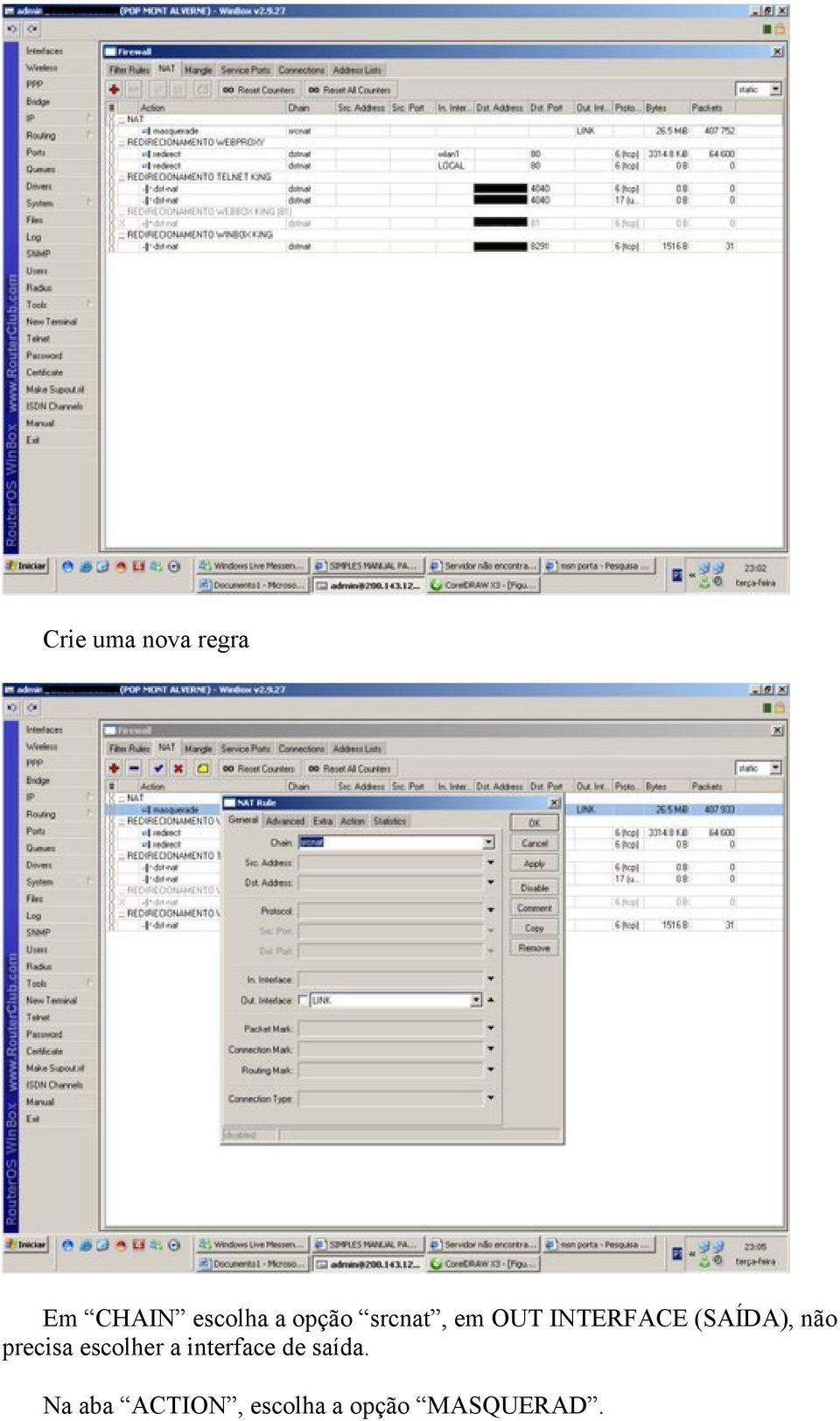 não precisa escolher a interface de