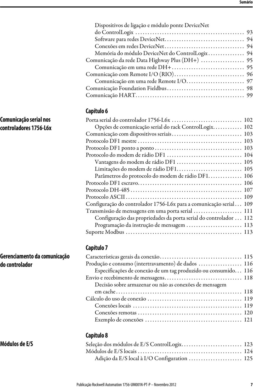 ............................. 95 Comunicação com Remote I/O (RIO)............................. 96 Comunicação em uma rede Remote I/O........................ 97 Comunicação Foundation Fieldbus.