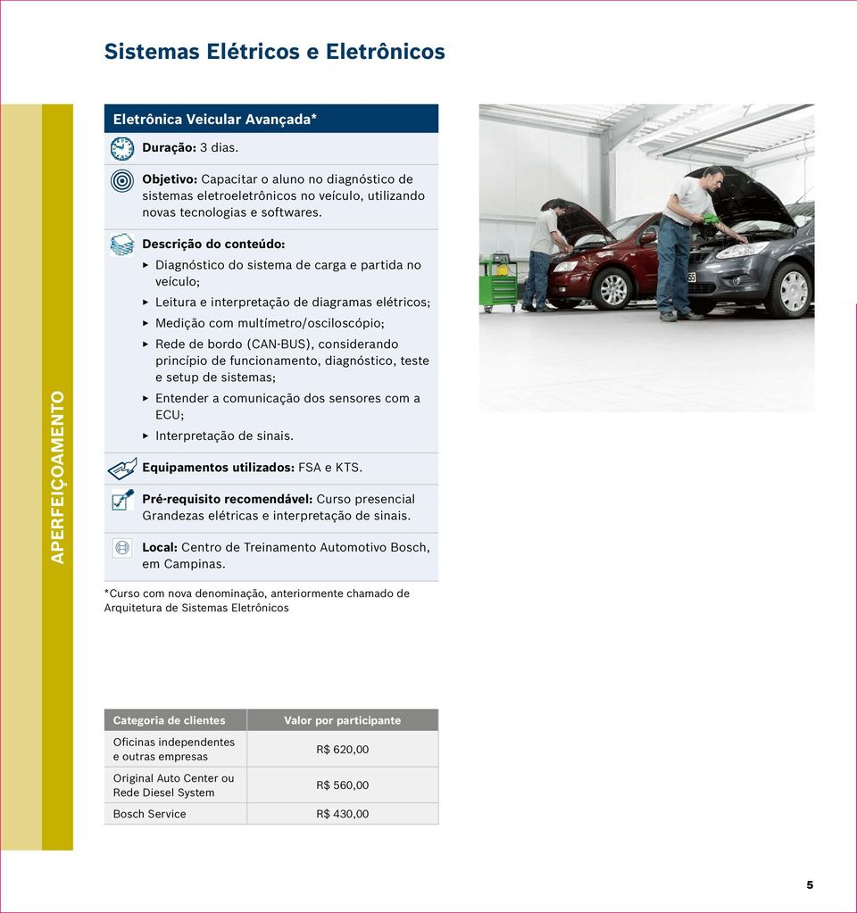 Diagnóstico do sistema de carga e partida no veículo; Leitura e interpretação de diagramas elétricos; Medição com multímetro/osciloscópio; Rede de bordo (CAN-BUS), considerando princípio de