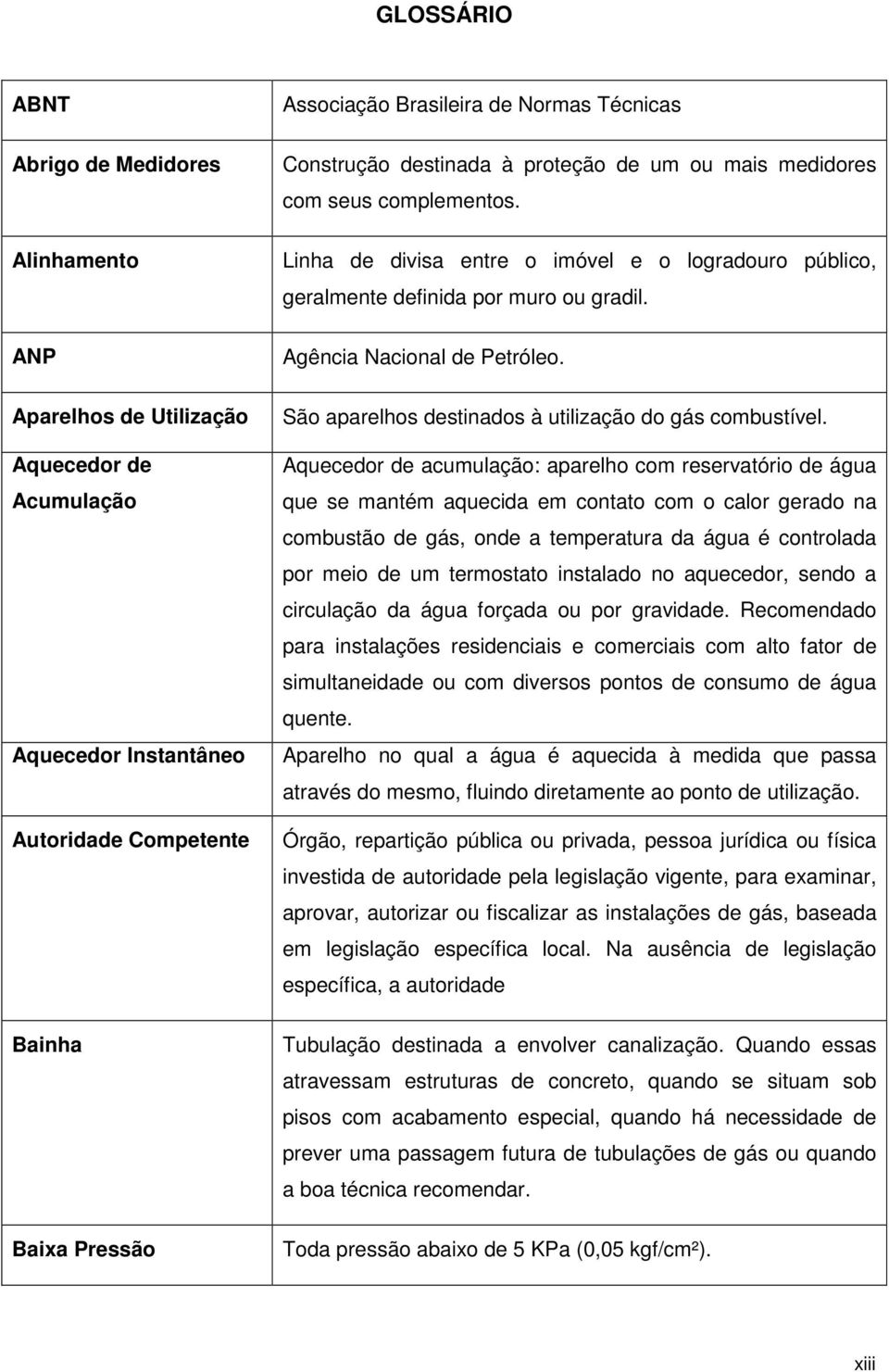 Agência Nacional de Petróleo. São aparelhos destinados à utilização do gás combustível.