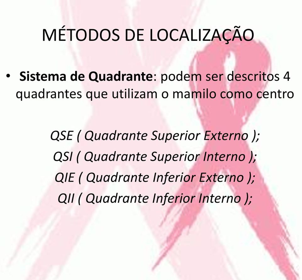 Quadrante Superior Externo ); QSI ( Quadrante Superior Interno