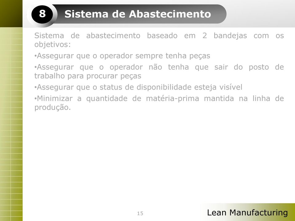 posto de trabalho para procurar peças Assegurar que o status de disponibilidade esteja