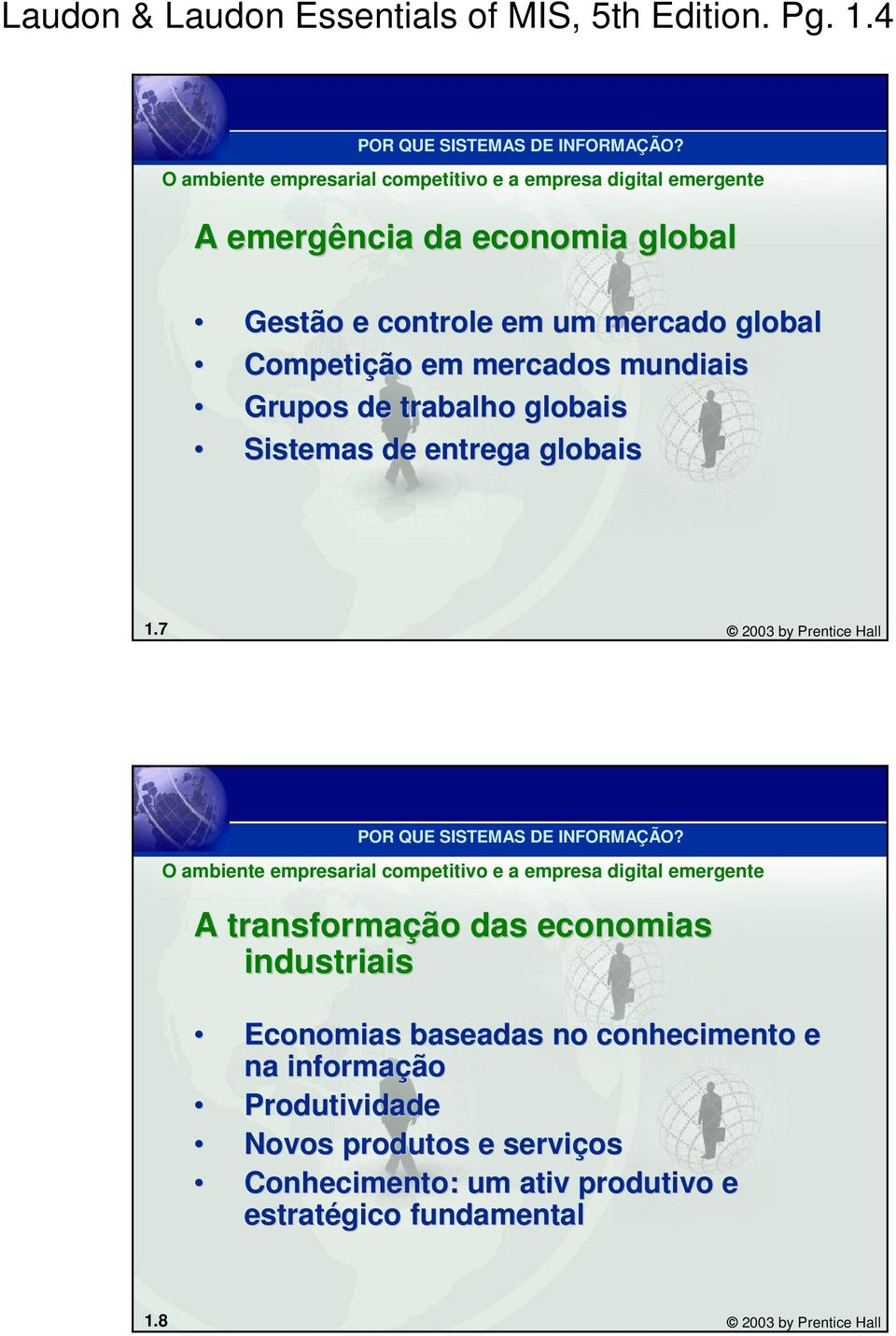 Competição em mercados mundiais Grupos de trabalho globais Sistemas de entrega globais 1.