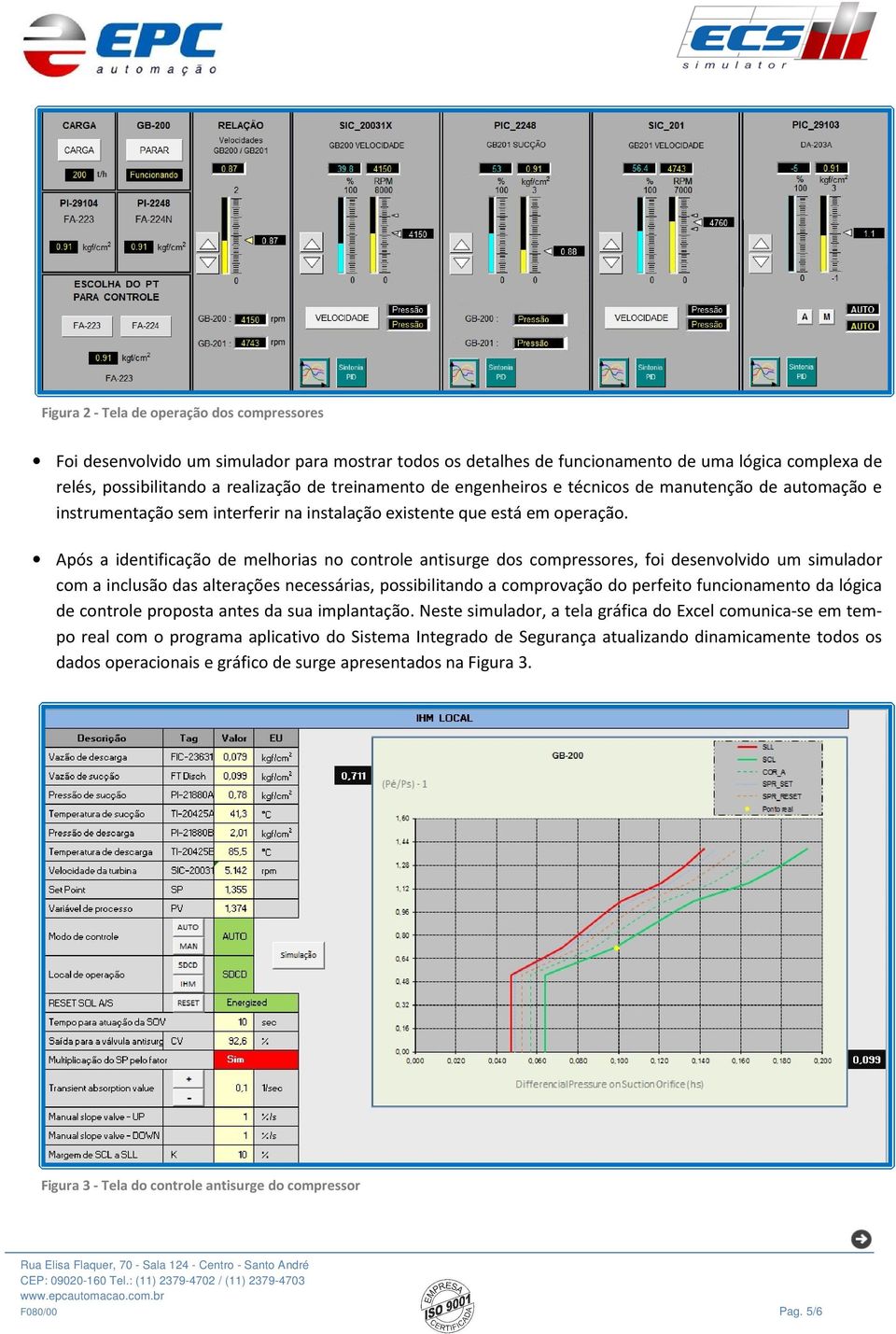 Após a identificação de melhorias no controle antisurge dos compressores, foi desenvolvido um simulador com a inclusão das alterações necessárias, possibilitando a comprovação do perfeito