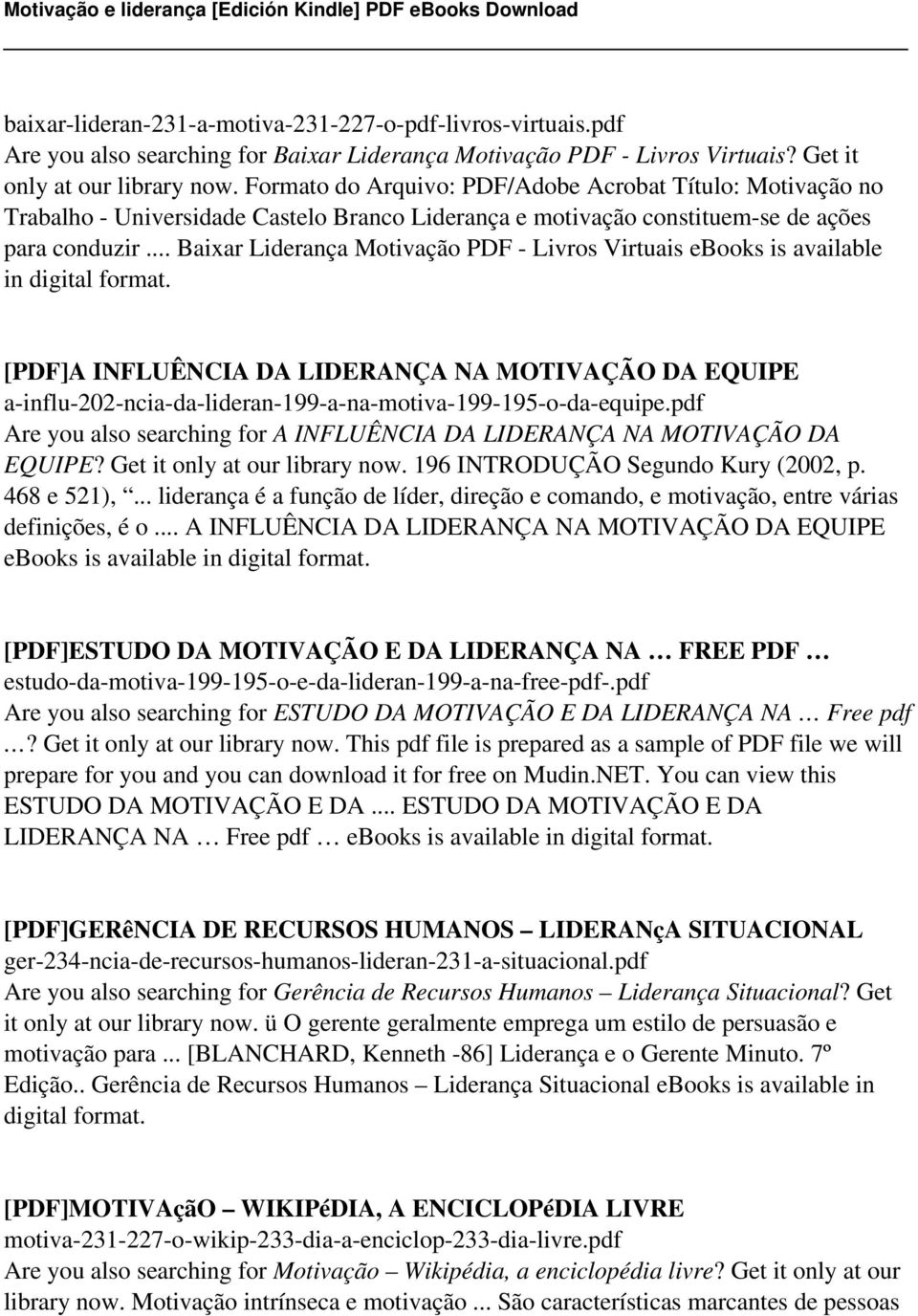 .. Baixar Liderança Motivação PDF - Livros Virtuais ebooks is available in digital [PDF]A INFLUÊNCIA DA LIDERANÇA NA MOTIVAÇÃO DA EQUIPE a-influ-202-ncia-da-lideran-199-a-na-motiva-199-195-o-da-equipe.