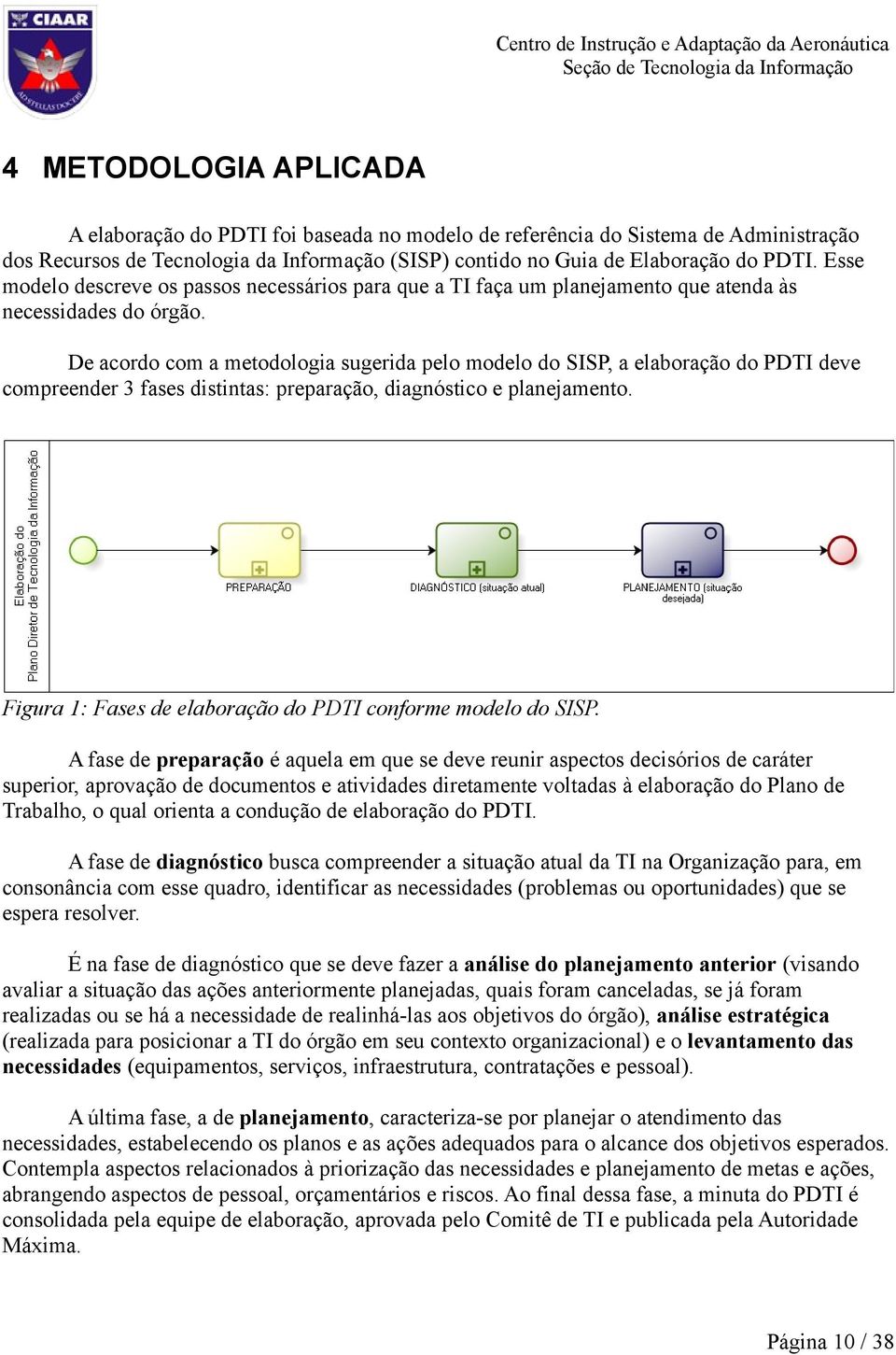 De acordo com a metodologia sugerida pelo modelo do SISP, a elaboração do PDTI deve compreender 3 fases distintas: preparação, diagnóstico e planejamento.