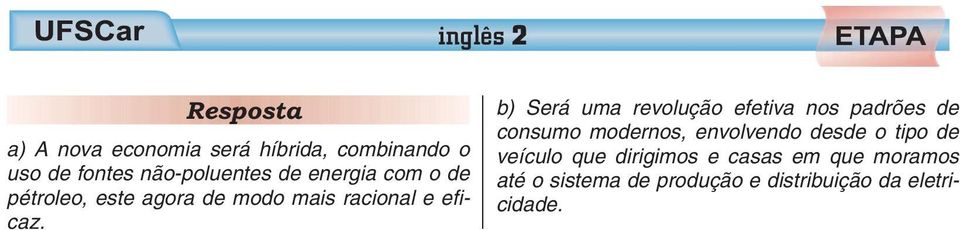 b) Será uma revolução efetiva nos padrões de consumo modernos, envolvendo desde o tipo