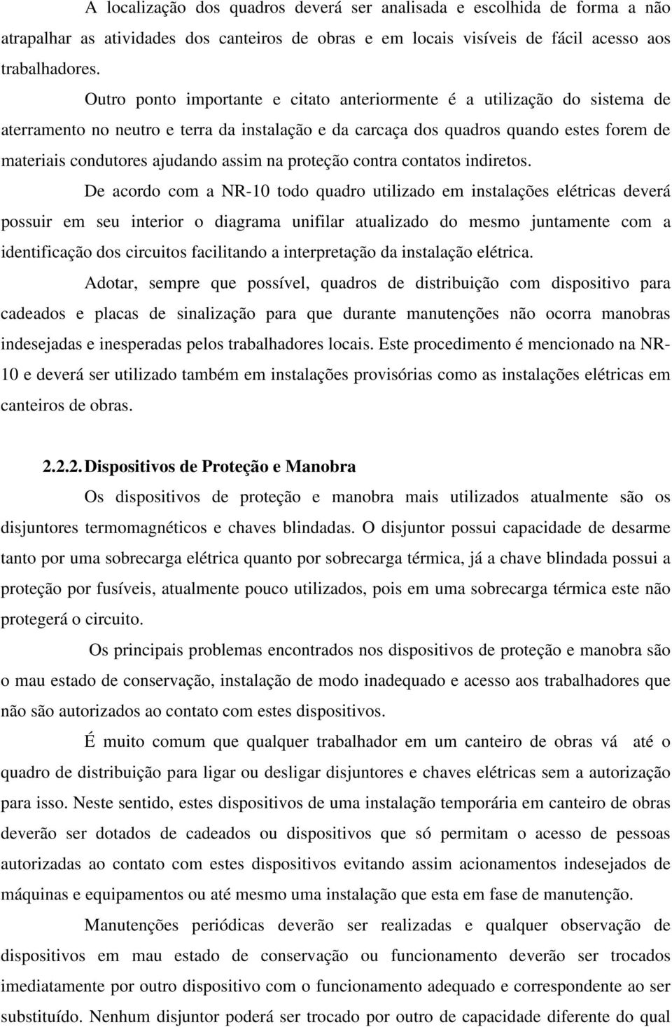 assim na proteção contra contatos indiretos.