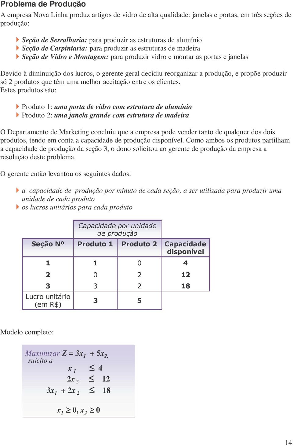 a produção, e propõe produzir só produtos que têm uma melhor aceitação entre os clientes.