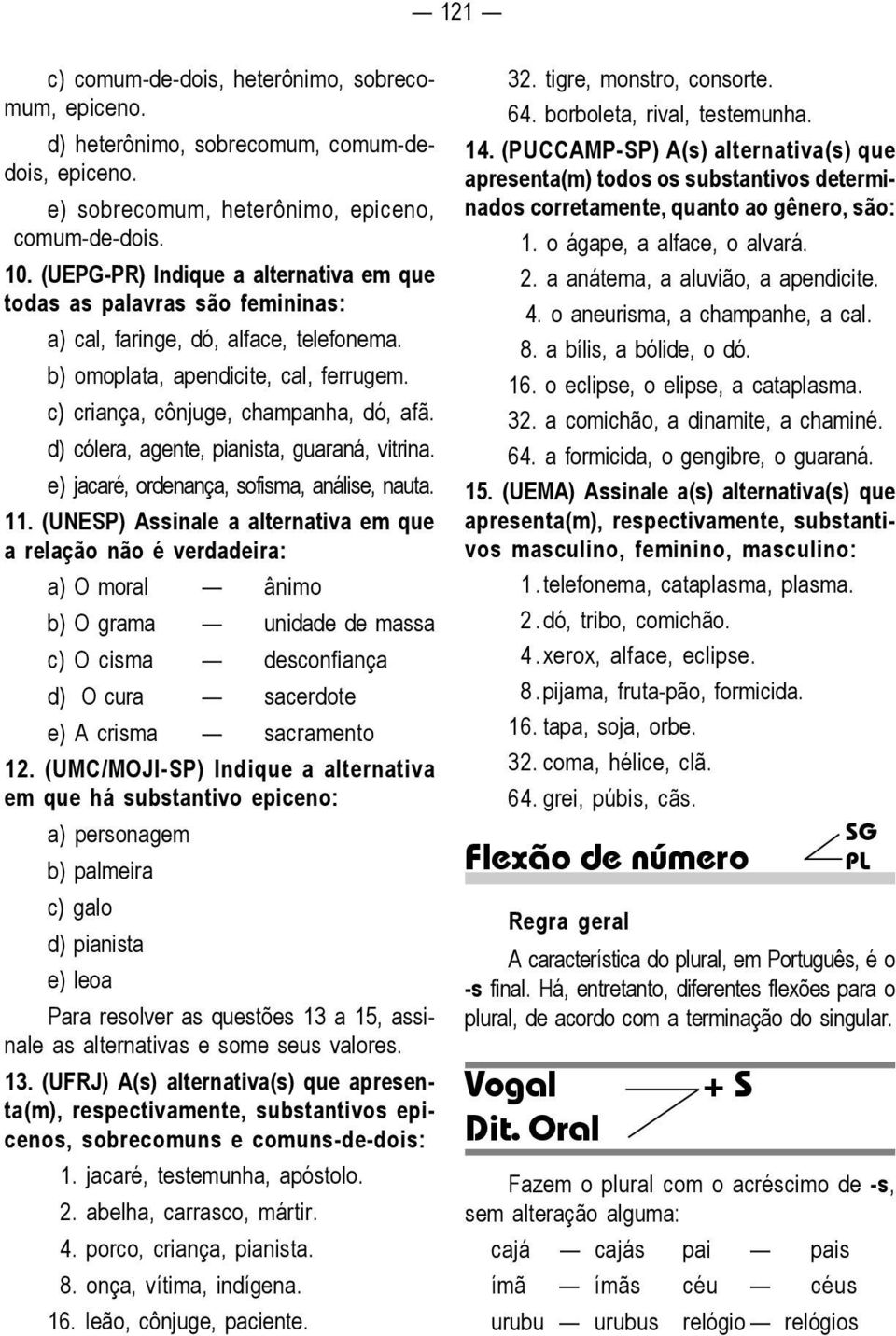 d) cólera, agente, pianista, guaraná, vitrina. e) jacaré, ordenança, sofisma, análise, nauta. 11.