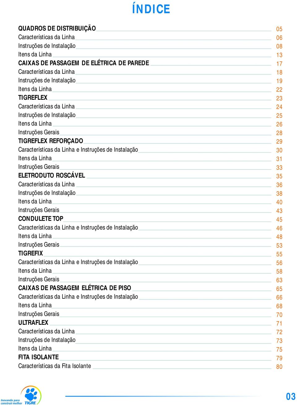 ELETRODUTO ROSCÁVEL Características da Linha Instruções de Instalação Itens da Linha Instruções Gerais CONDULETE TOP Características da Linha e Instruções de Instalação Itens da Linha Instruções