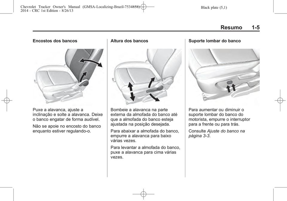 Bombeie a alavanca na parte externa da almofada do banco até que a almofada do banco esteja ajustada na posição desejada.