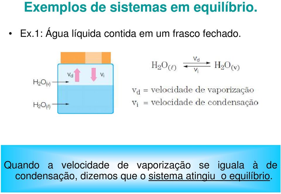 Quando a velocidade de vaporização se iguala à