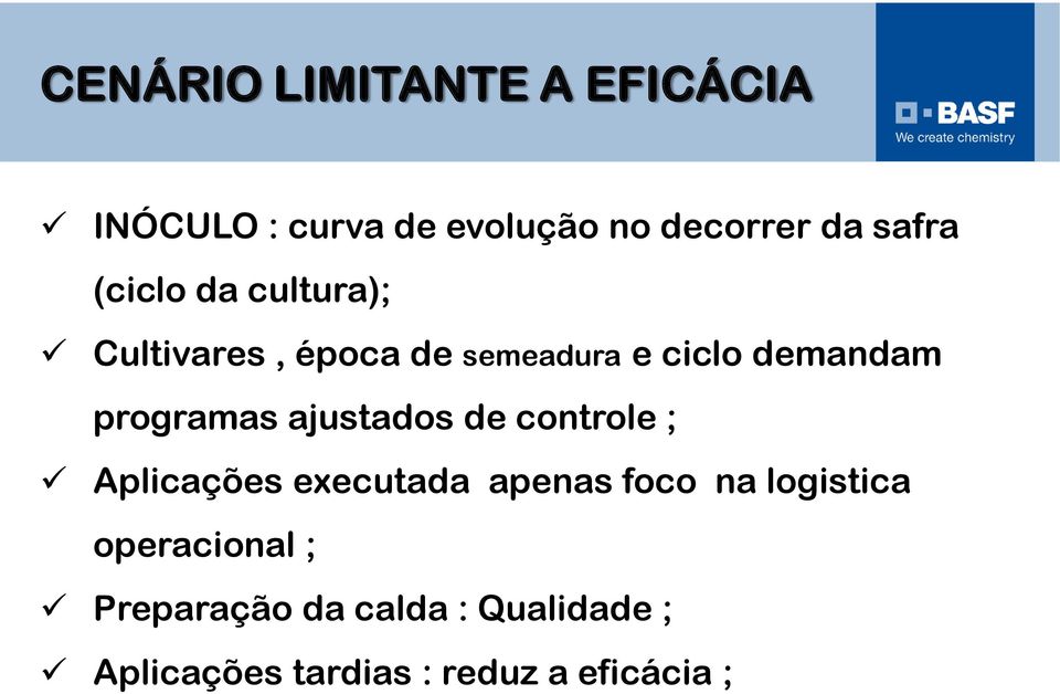 ajustados de controle ; Aplicações executada apenas foco na logistica