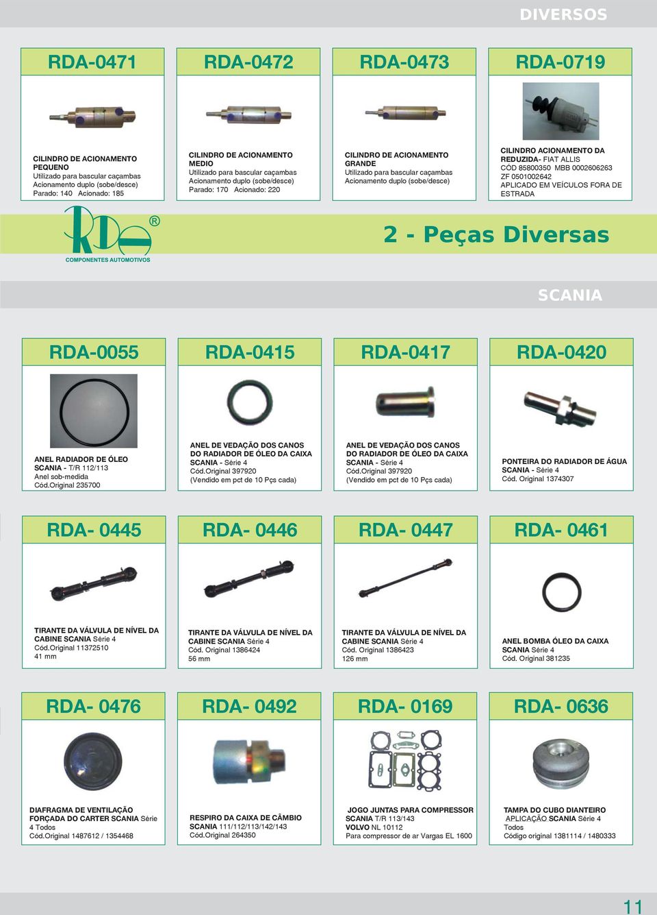 ACIONAMENTO DA REDUZIDA- FIAT ALLIS CÓD 85800350 MBB 0002606263 ZF 0501002642 APLICADO EM VEÍCULOS FORA DE ESTRADA 2 - Peças Diversas SCANIA RDA-0055 RDA-0415 RDA-0417 RDA-0420 ANEL RADIADOR DE ÓLEO