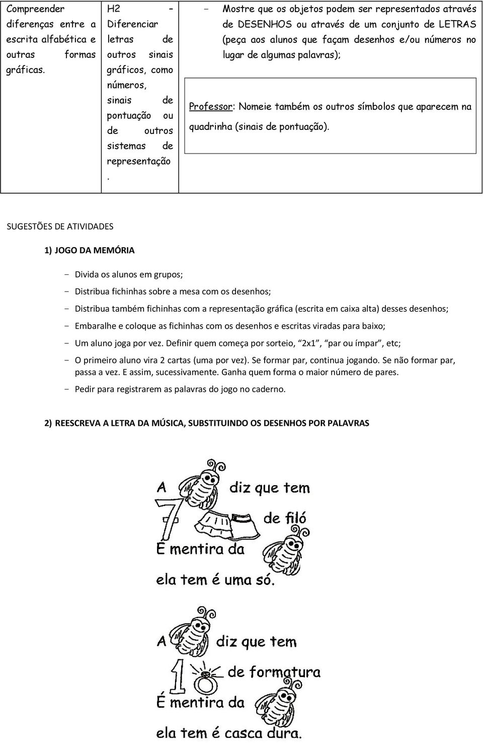 Nomeie também os outros símbolos que aparecem na quadrinha (sinais de pontuação).