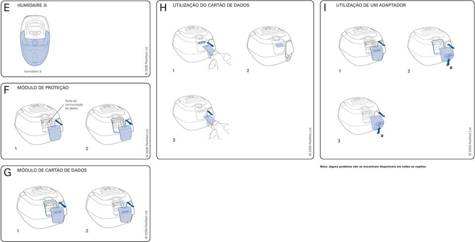 1 2 1 2 a F MÓDULO DE PROTEÇÃO Porta de comunicação de dados 1 2 2008 ResMed Ltd.