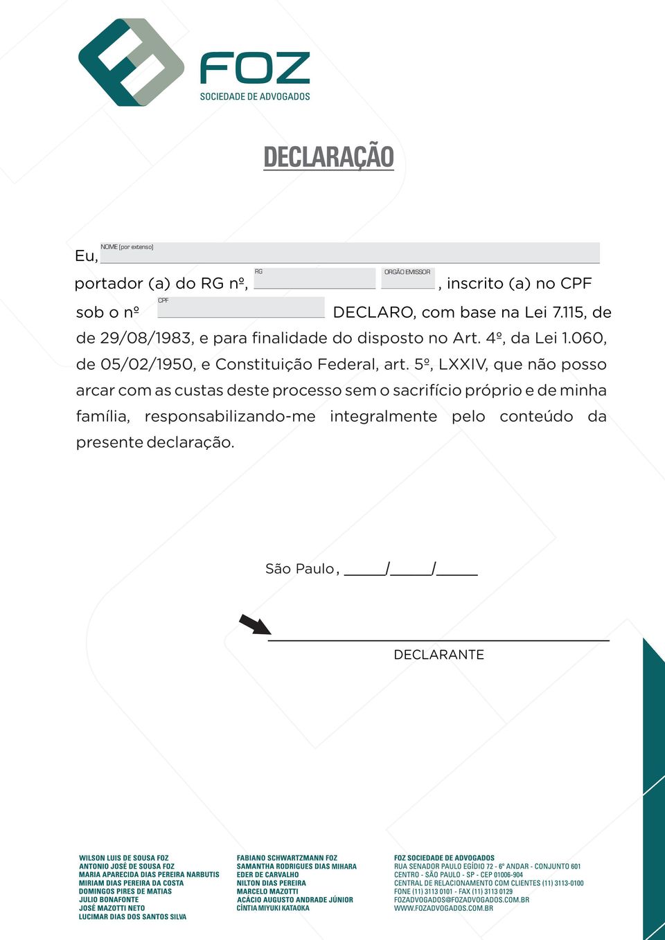 060, de 05/02/1950, e Constituição Federal, art.