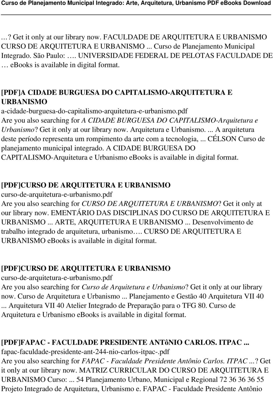 pdf Are you also searching for A CIDADE BURGUESA DO CAPITALISMO-Arquitetura e Urbanismo? Get it only at our library now. Arquitetura e Urbanismo.