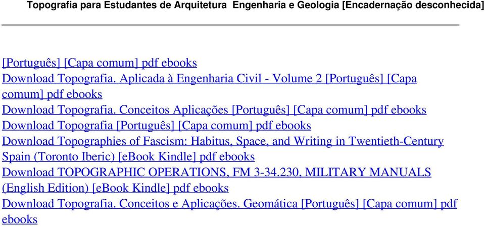 Aplicada à Engenharia Civil - Volume 2 [Português] [Capa comum] pdf ebooks Download Topografia.