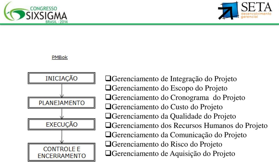 Gerenciamento da Qualidade do Projeto Gerenciamento dos Recursos Humanos do Projeto