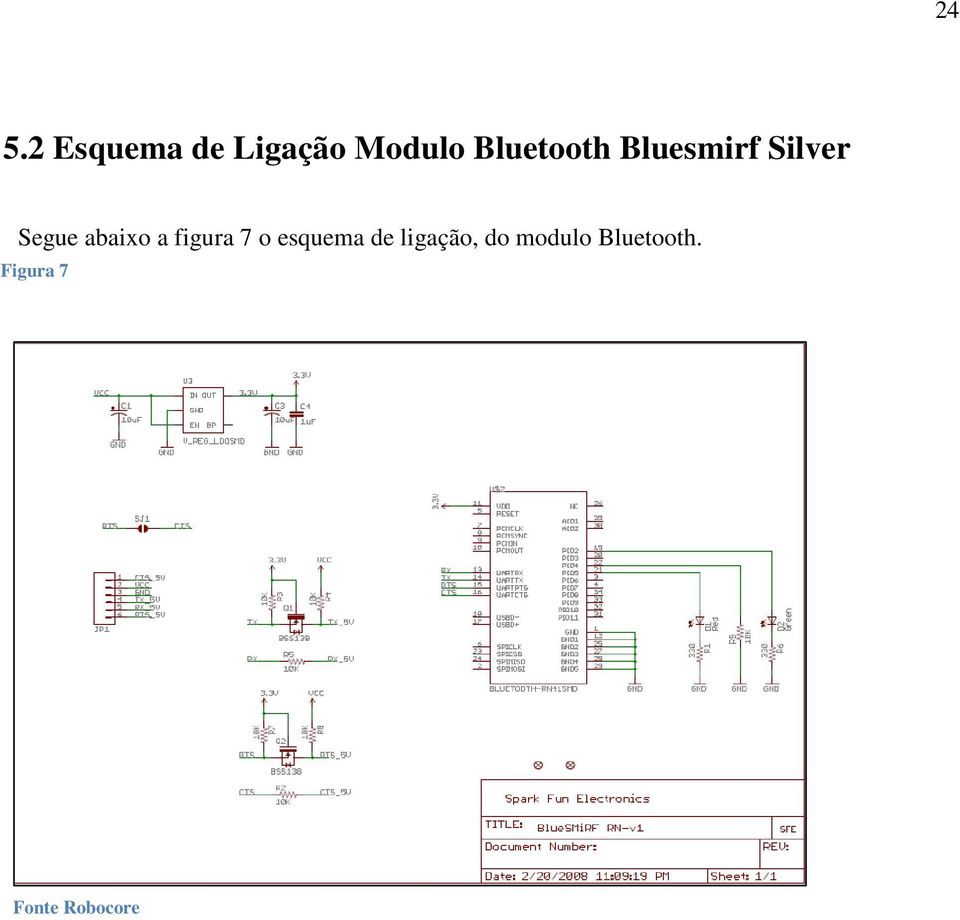 esquema de ligação, do modulo Bluetooth.