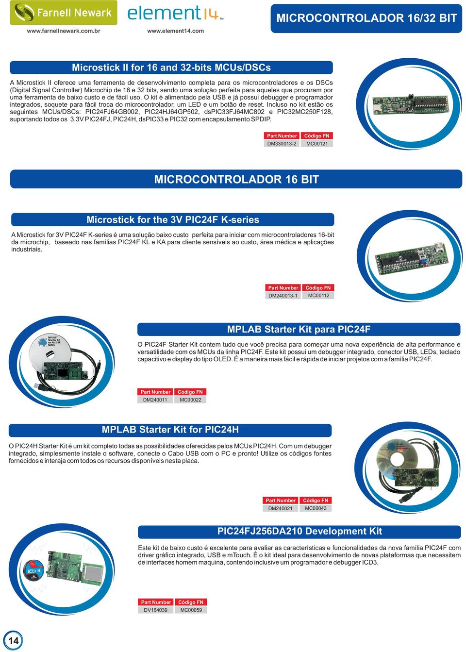 O kit é alimentado pela USB e já possui debugger e programador integrados, soquete para fácil troca do microcontrolador, um LED e um botão de reset.