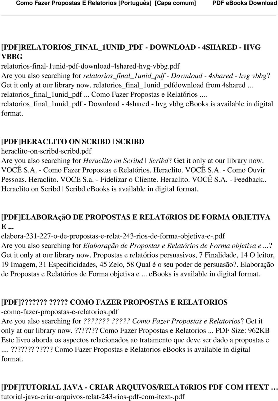 .. relatorios_final_1unid_pdf - Download - 4shared - hvg vbbg ebooks is available in digital [PDF]HERACLITO ON SCRIBD SCRIBD heraclito-on-scribd-scribd.