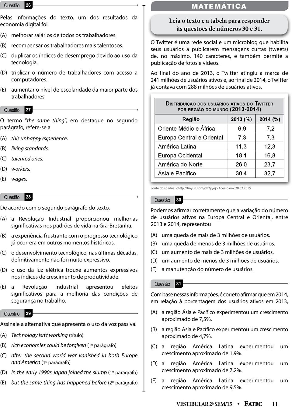 (E) aumentar o nível de escolaridade da maior parte dos trabalhadores. Questão 27 O termo the same thing, em destaque no segundo parágrafo, refere-se a (A) this unhappy experience.