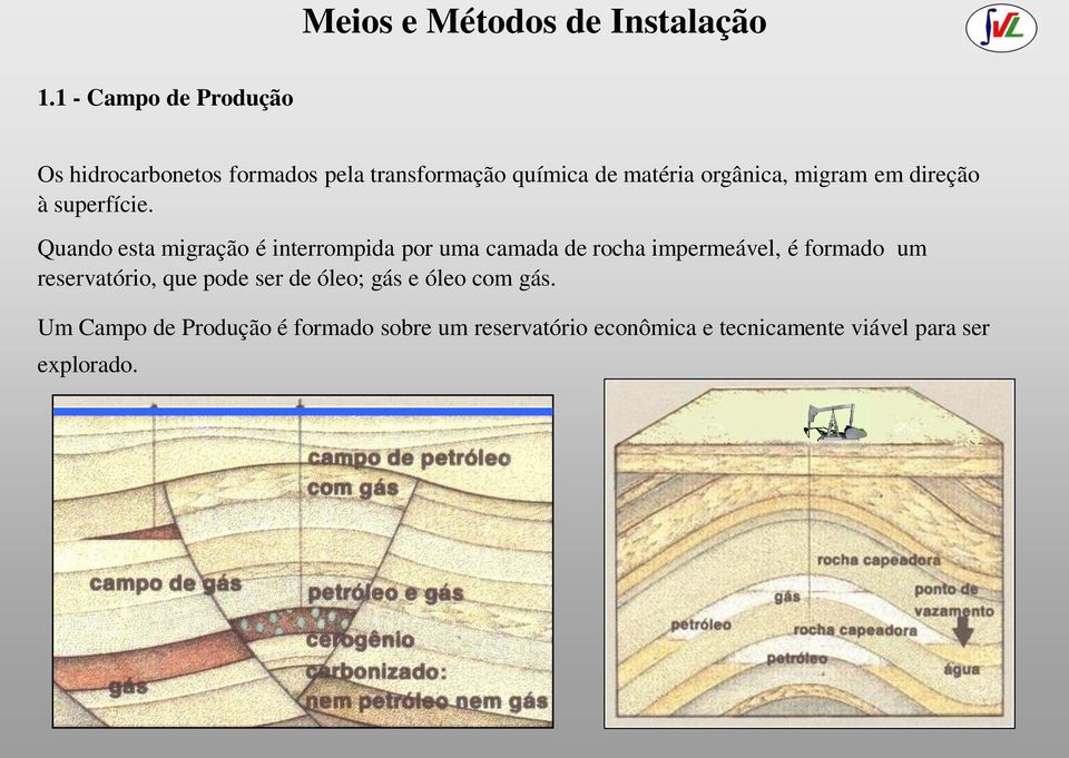 Quando esta migração é interrompida por uma camada de rocha impermeável, é formado um