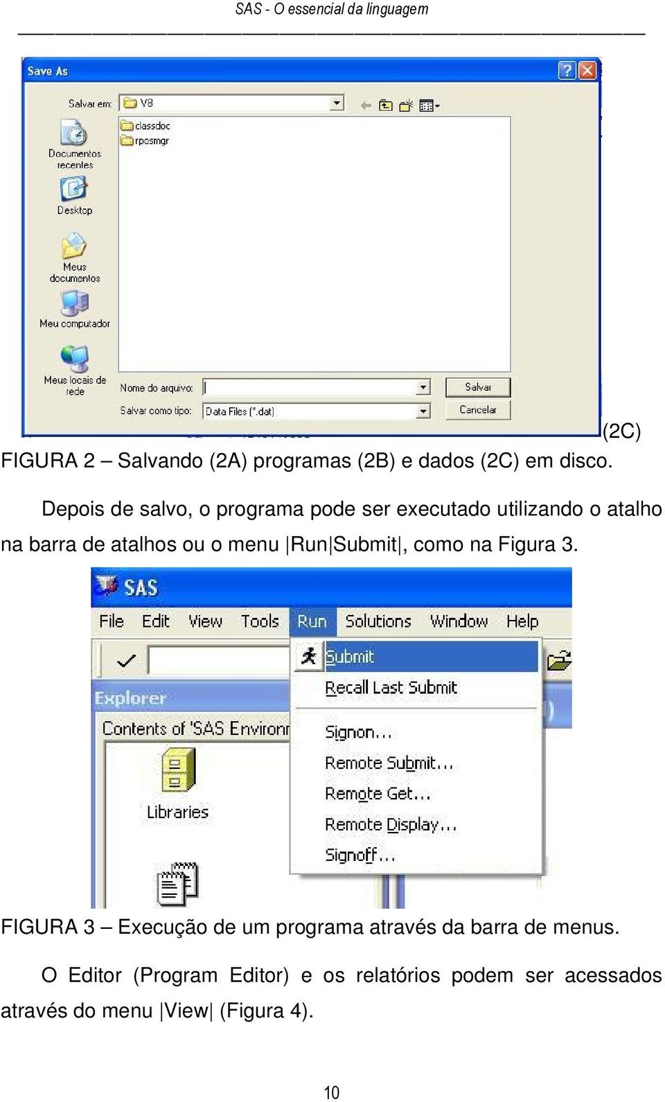 menu Run Submit, como na Figura 3. FIGURA 3 Execução de um programa através da barra de menus.