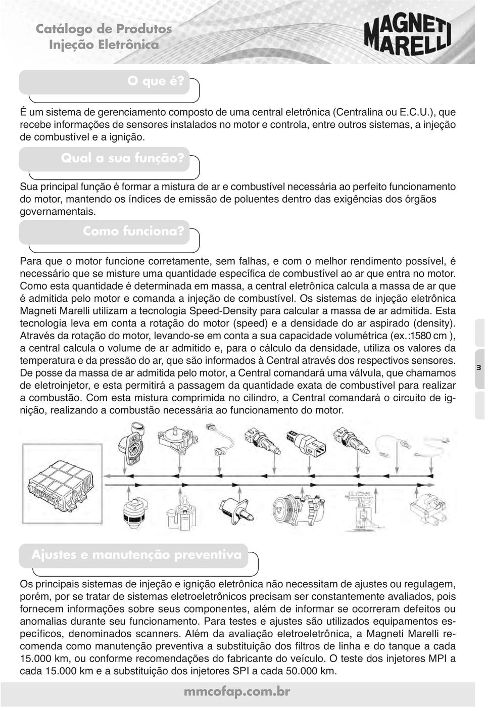 Sua principal função é formar a mistura de ar e combustível necessária ao perfeito funcionamento do motor, mantendo os índices de emissão de poluentes dentro das exigências dos órgãos governamentais.