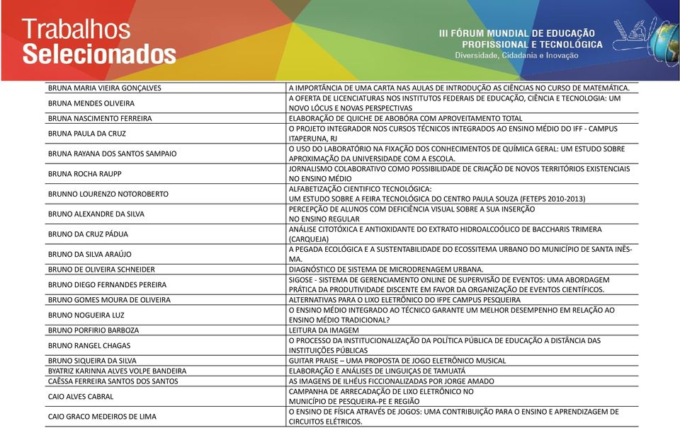 SIQUEIRA DA SILVA BYATRIZ KARINNA ALVES VOLPE BANDEIRA CAÊSSA FERREIRA SANTOS DOS SANTOS CAIO ALVES CABRAL CAIO GRACO MEDEIROS DE LIMA A IMPORTÂNCIA DE UMA CARTA NAS AULAS DE INTRODUÇÃO AS CIÊNCIAS