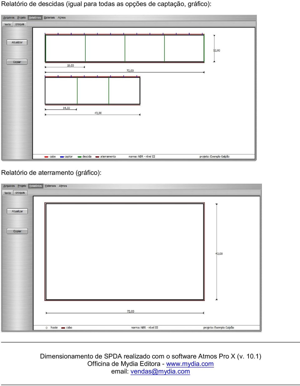 Dimensionamento de SPDA realizado com o software Atmos Pro X