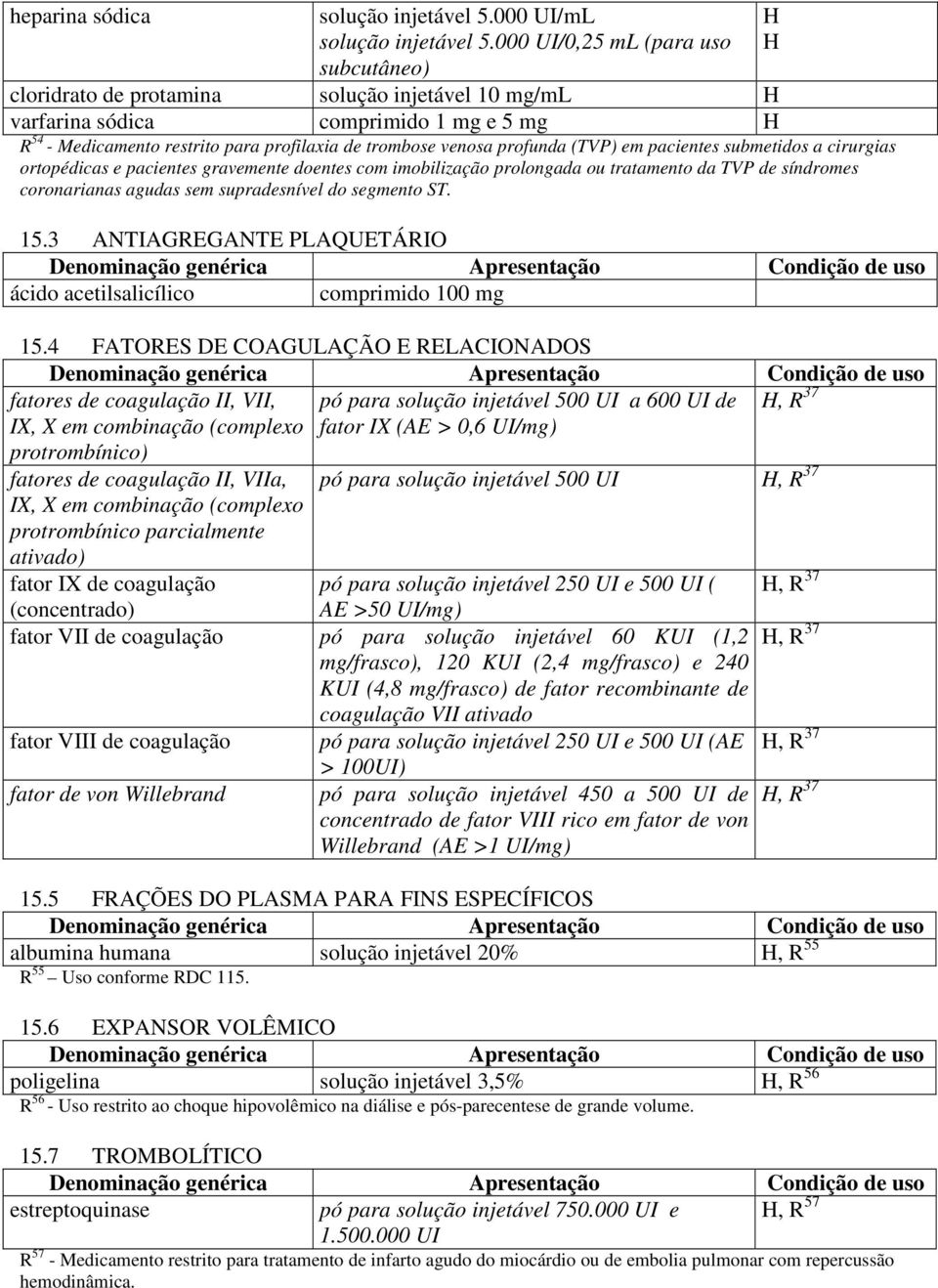 (TVP) em pacientes submetidos a cirurgias ortopédicas e pacientes gravemente doentes com imobilização prolongada ou tratamento da TVP de síndromes coronarianas agudas sem supradesnível do segmento ST.