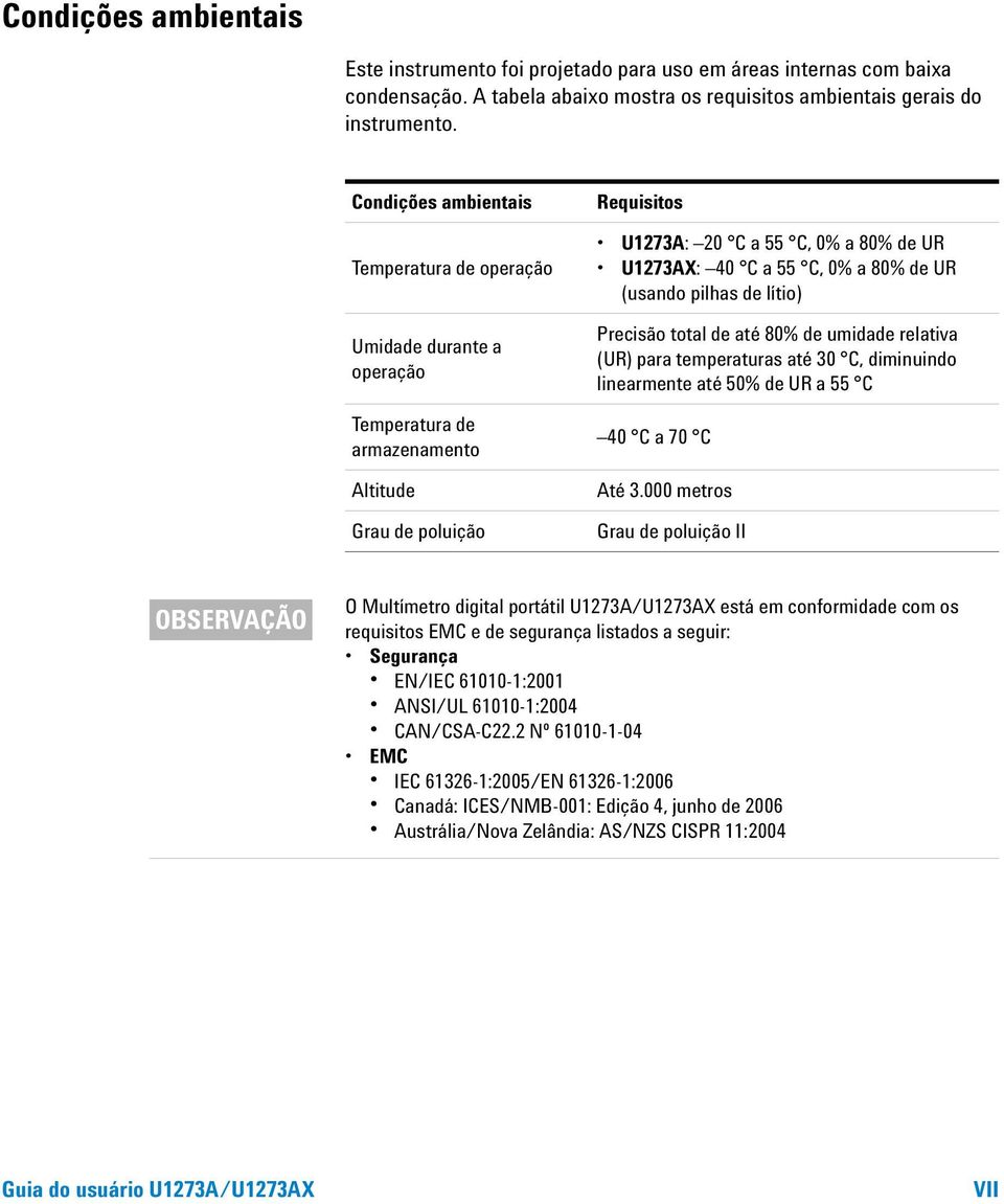 a 80% de UR (usando pilhas de lítio) Precisão total de até 80% de umidade relativa (UR) para temperaturas até 30 C, diminuindo linearmente até 50% de UR a 55 C 40 C a 70 C Até 3.