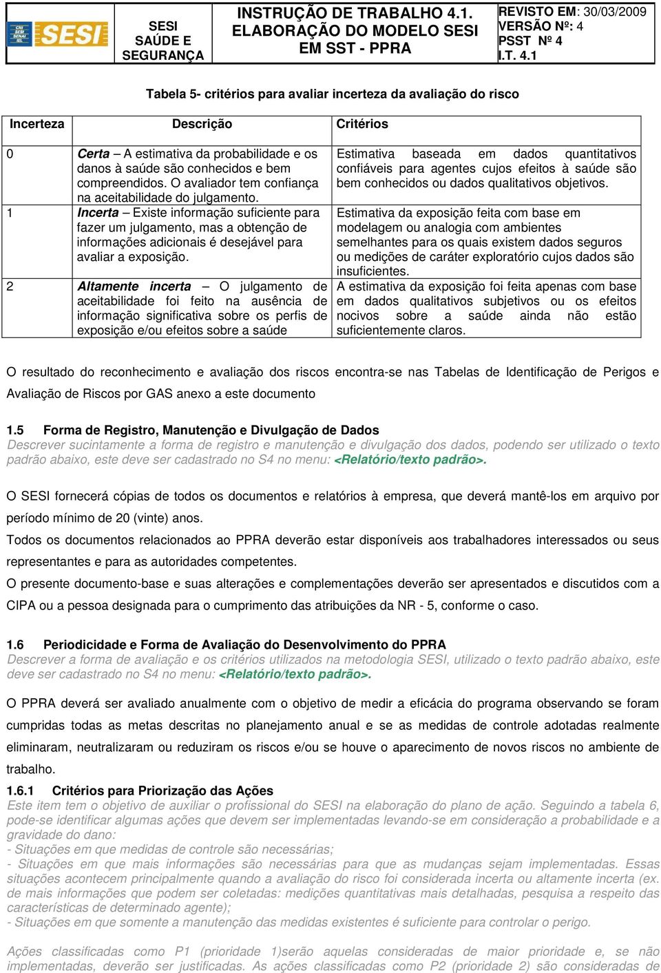 1 Incerta Existe informação suficiente para fazer um julgamento, mas a obtenção de informações adicionais é desejável para avaliar a exposição.