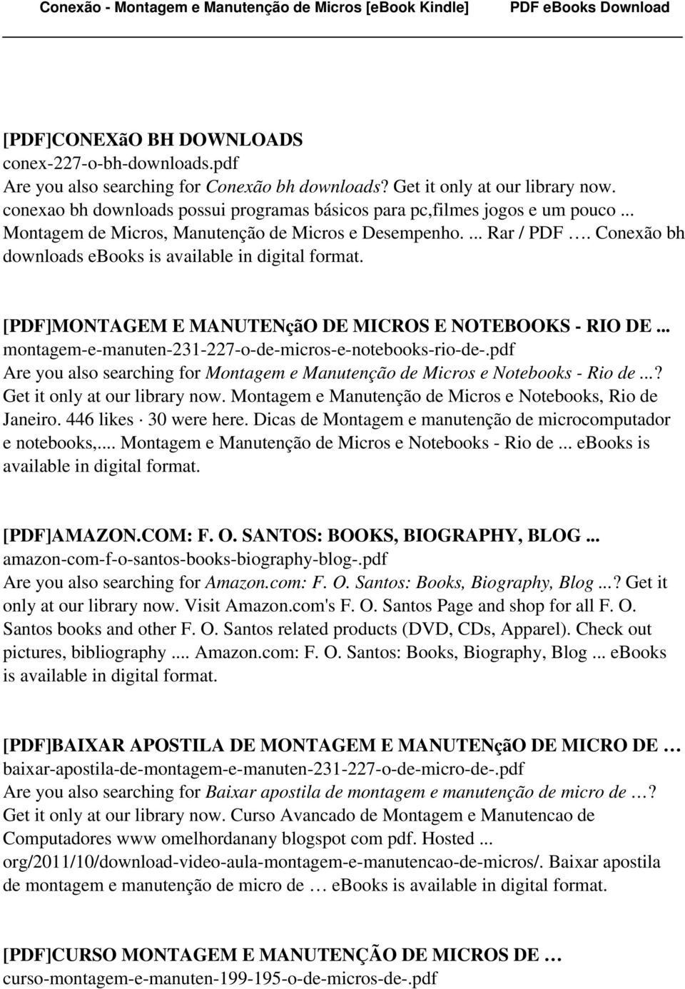 Conexão bh downloads ebooks is available in [PDF]MONTAGEM E MANUTENçãO DE MICROS E NOTEBOOKS - RIO DE... montagem-e-manuten-231-227-o-de-micros-e-notebooks-rio-de-.